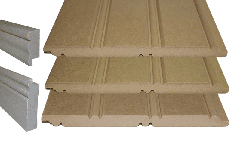 Beadboard Samples include Poplar Wood Top Cap & Baseboard Moldings
