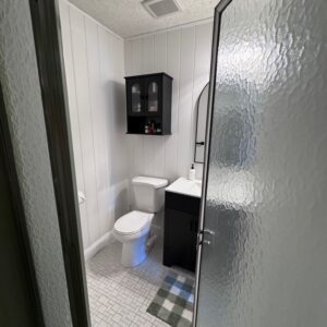 Small condo bathroom refresh with V-Groove walls