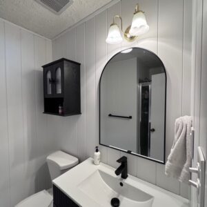 Collinsville CT bathroom with moisture-resistant V-groove panels
